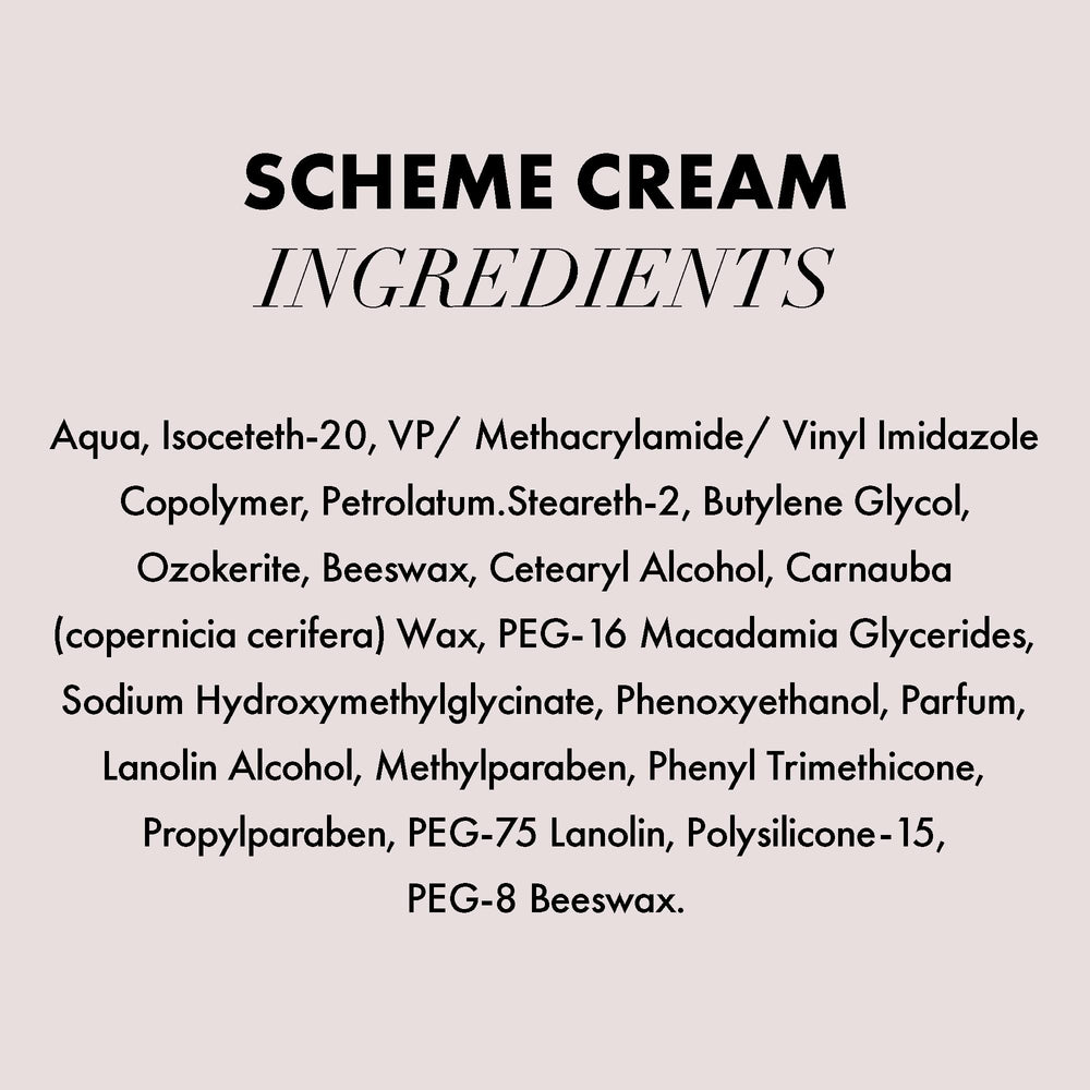 Hanz de Fuko Scheme Cream travel-size bottle beside grooming routine