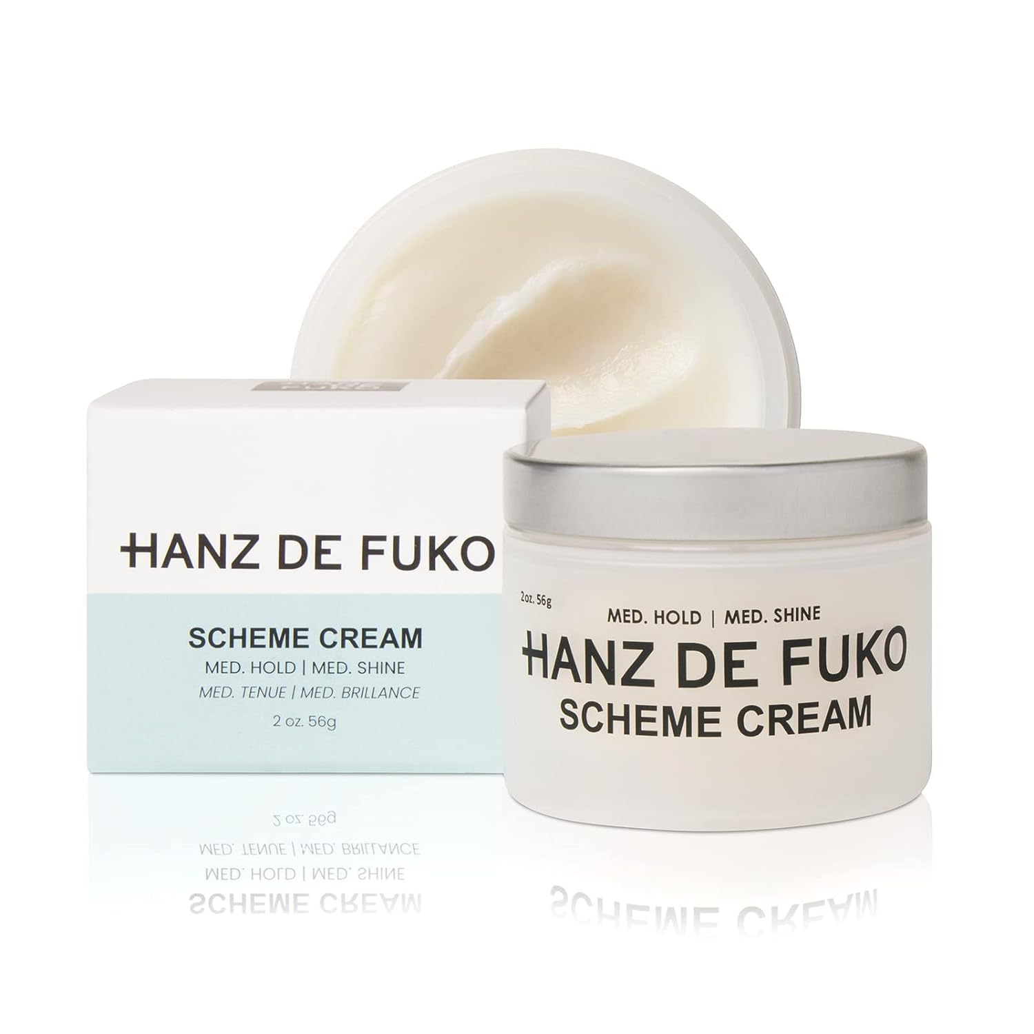Hanz de Fuko Scheme Cream tube closeup showing natural shine and light hold
