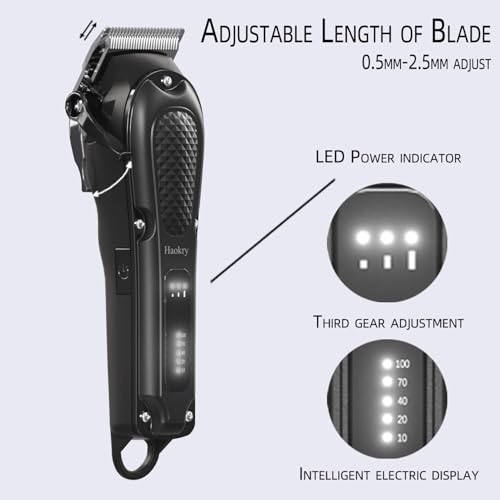 Haokry hair clippers gear switch with 3 speeds for versatile styling