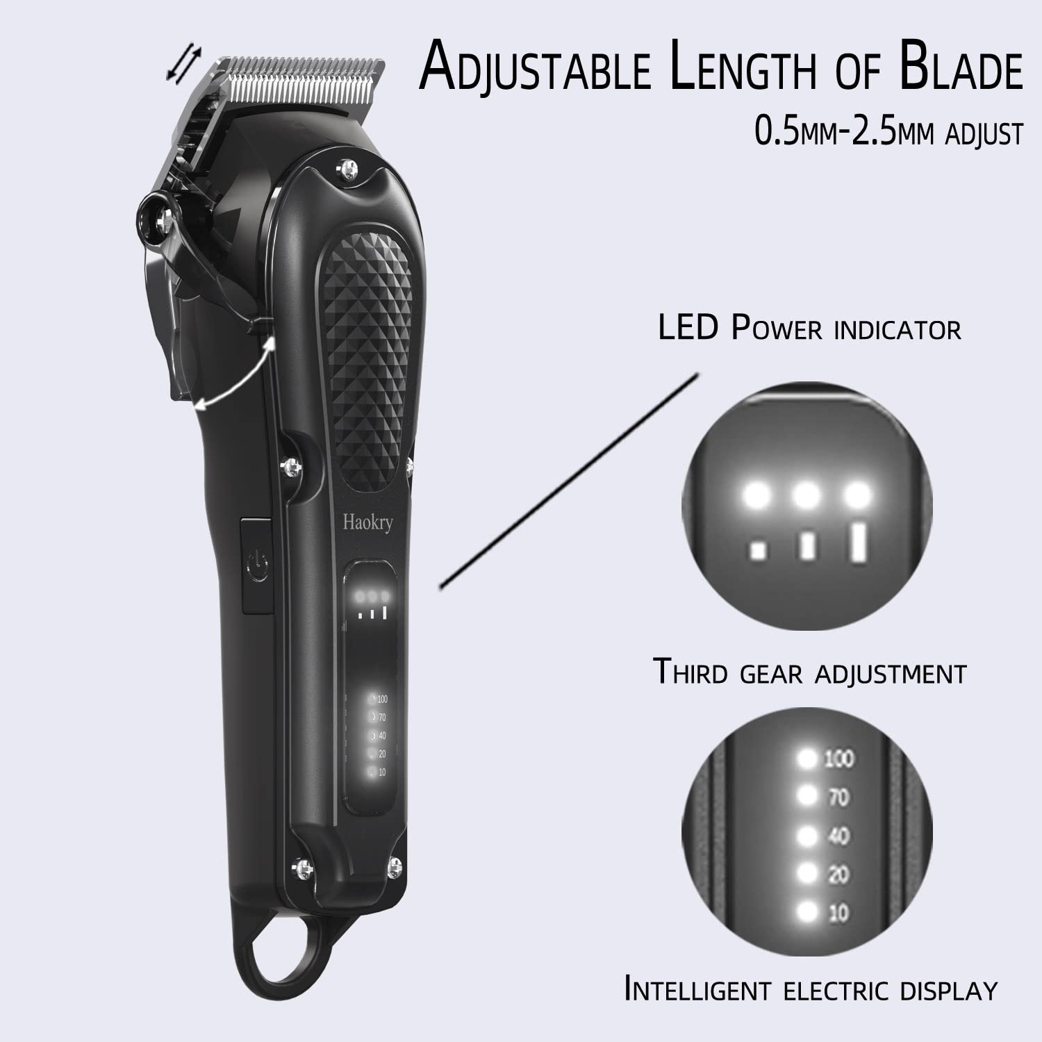 Haokry hair clippers operate quietly for comfortable home grooming sessions