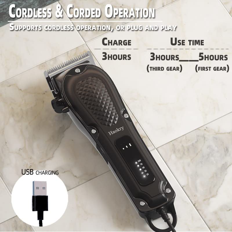 Haokry hair clippers rotary motor delivers efficient cuts through thick hair
