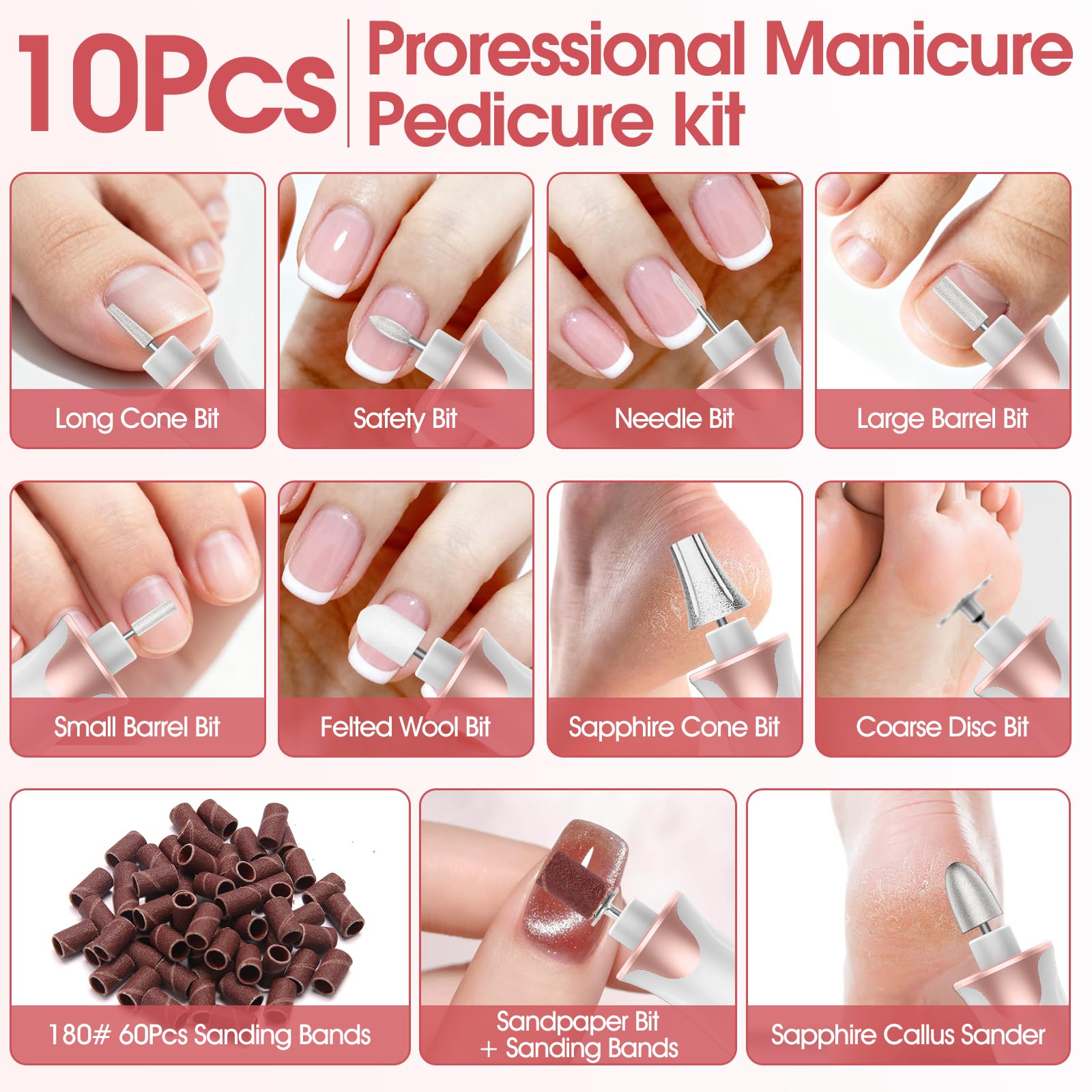 Haootadiy cordless manicure-pedicure set ideal for quick touch-ups.