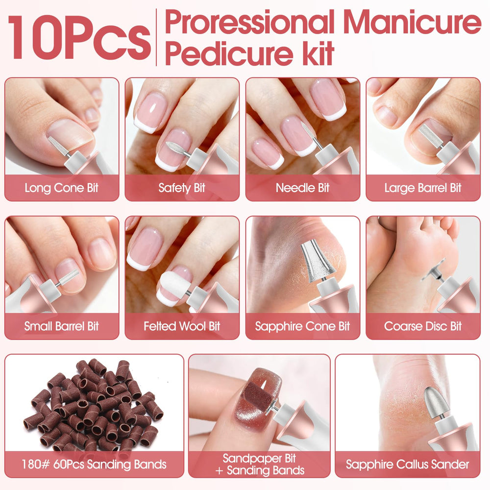 Haootadiy cordless manicure-pedicure set ideal for quick touch-ups.