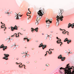 Haozher 3D nail gems with butterflies and bows for dimensional, eye-catching designs