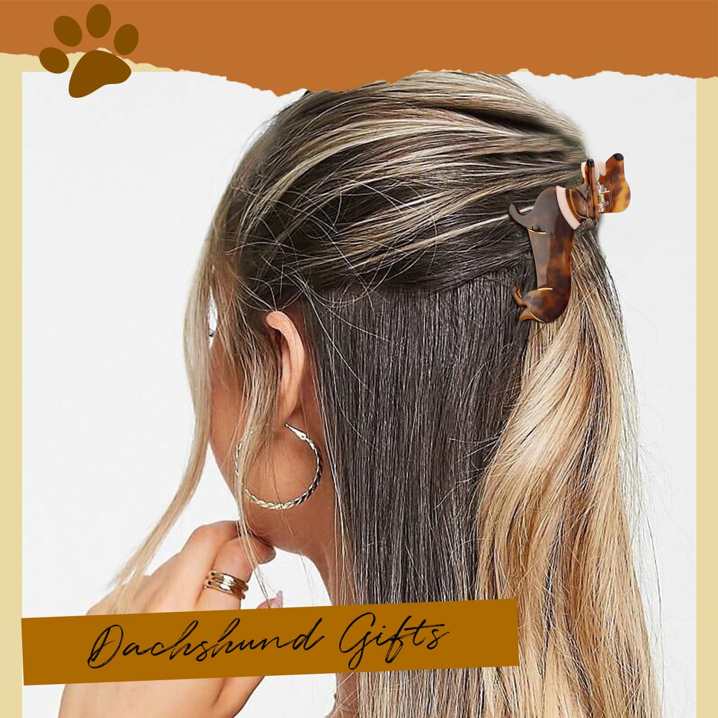Hapdoo dachshund hair clip suited for all hair types and lengths
