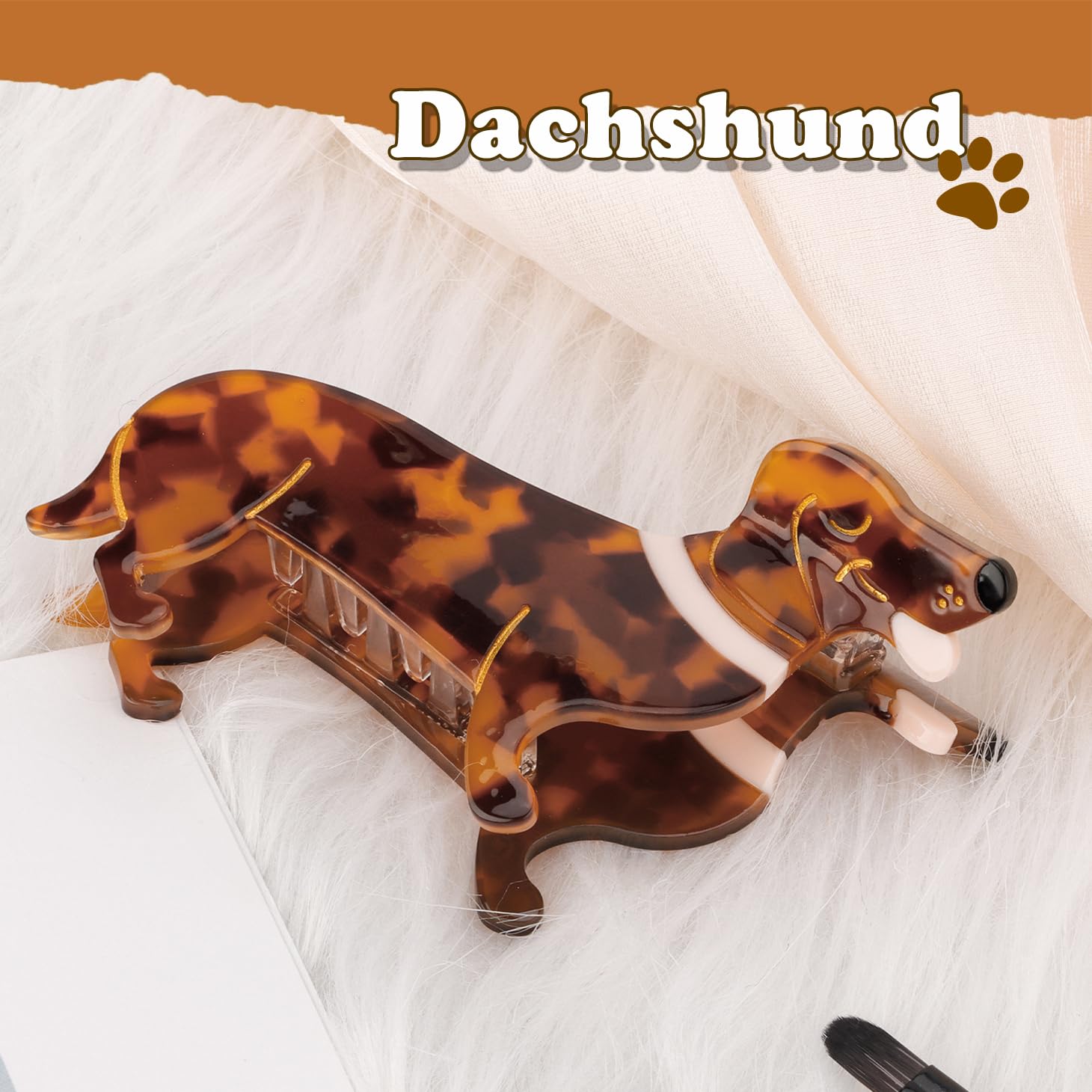 Gift box presentation of Hapdoo dachshund hair clip