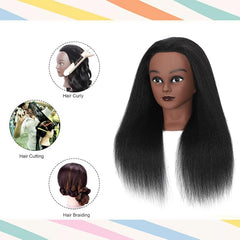 HAPOWELL real-hair doll head with clamp stand shows secure practice setup
