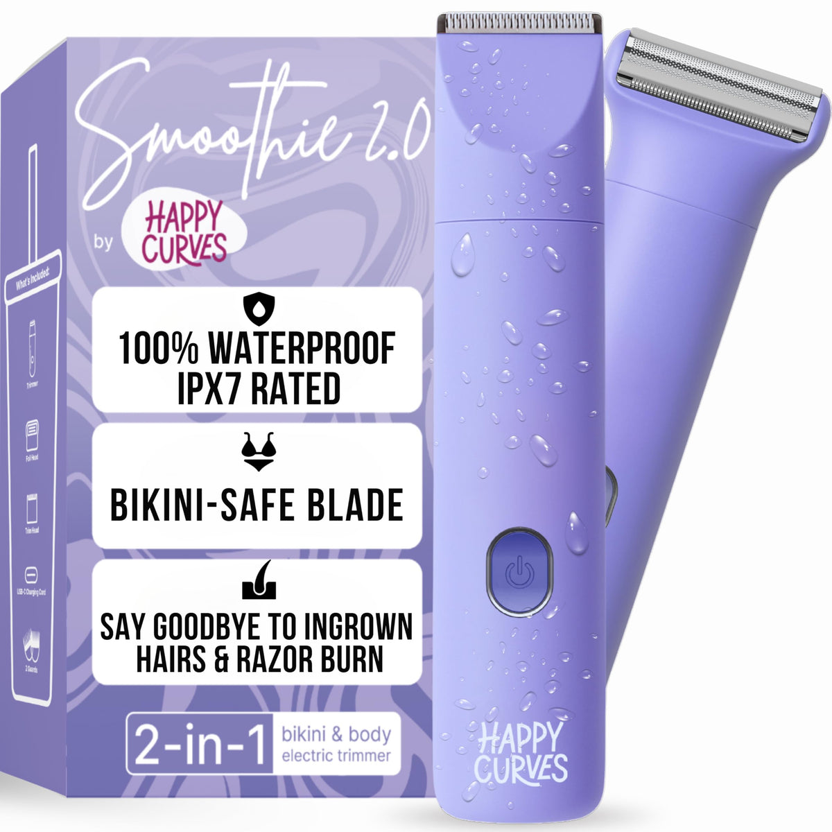 HAPPY CURVES Smoothie 2.0 bikini-trimmer foil head for precise, irritation-free shaving