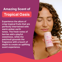 HAPPY CURVES underarm application demonstrates quick refresh and clean formula.