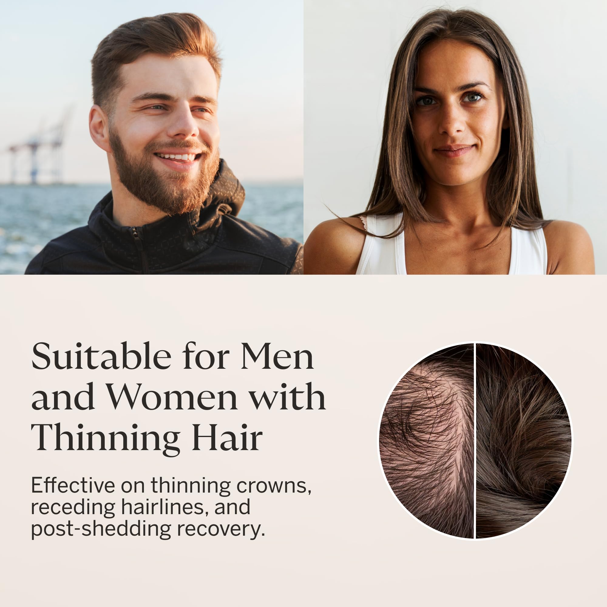 Happy Head serum usage may enhance the appearance of fuller hair over time