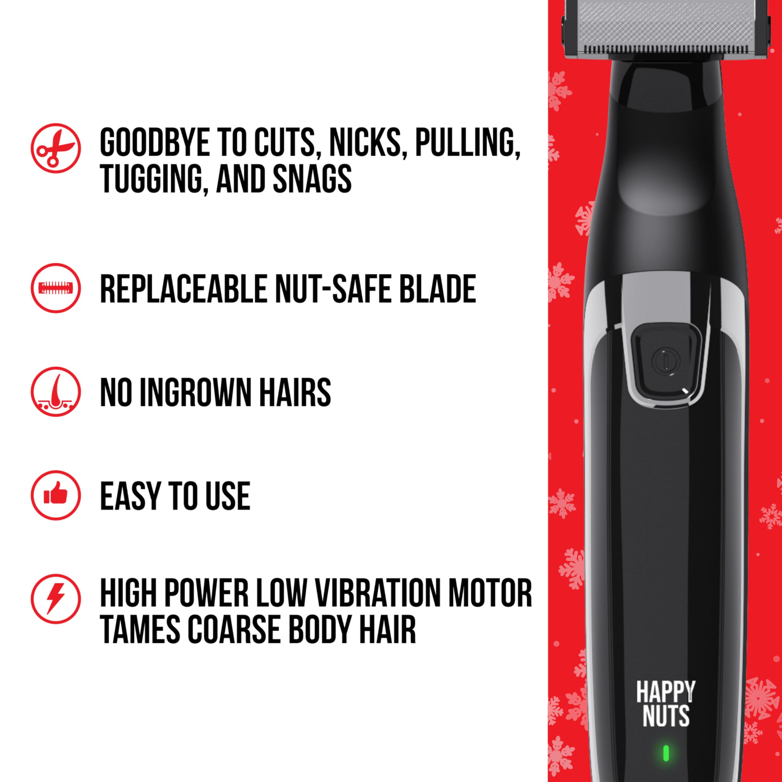 HAPPY NUTS Ballber ergonomic grip aids comfortable handling.