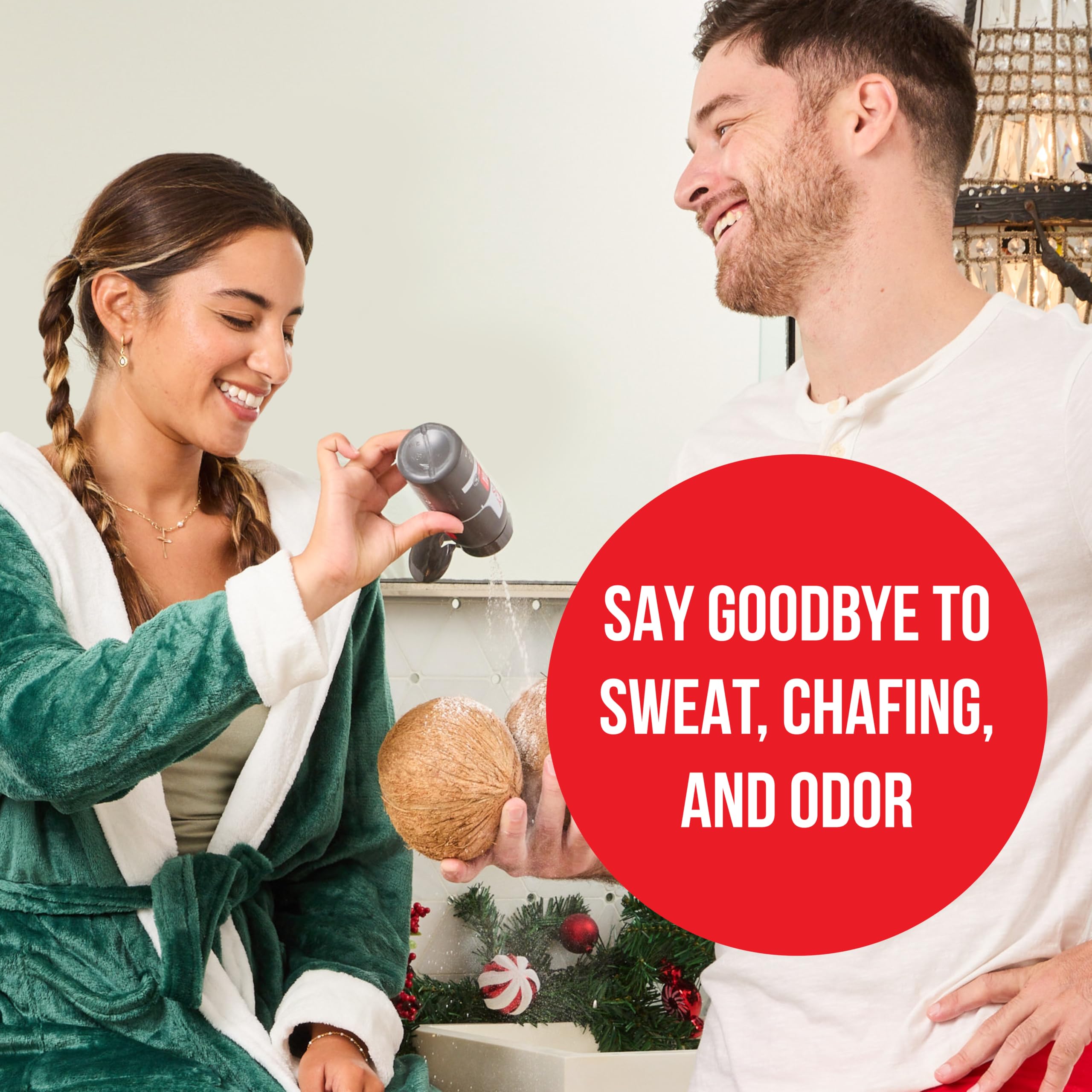 Applying Happy Nuts Comfort Powder Deodorant after workouts provides cooling comfort and freshness.