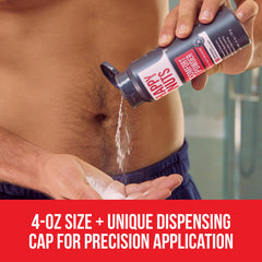 Happy Nuts Comfort Powder Deodorant application on groin area for chafe protection