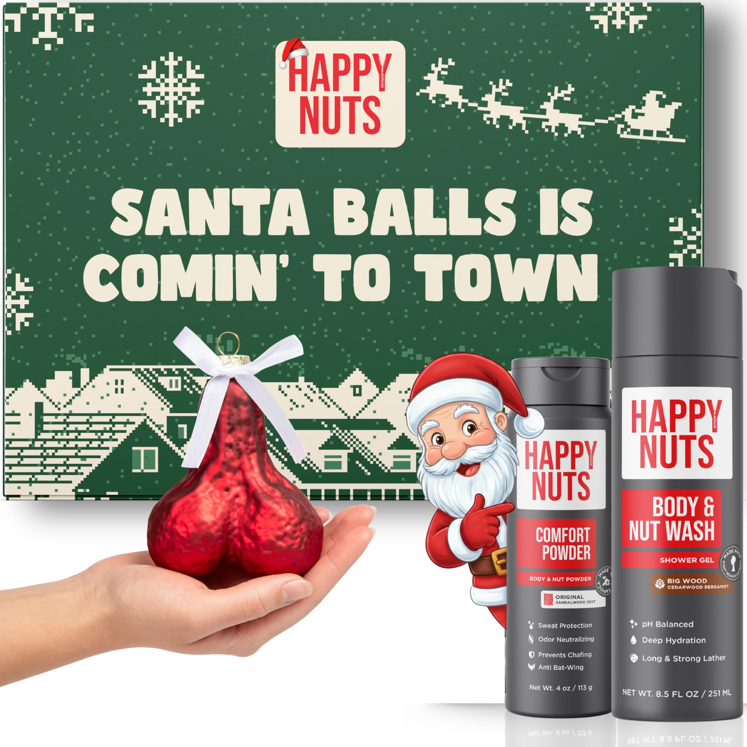 Happy Nuts Comfort Powder tub for chafing prevention and all-day dry comfort