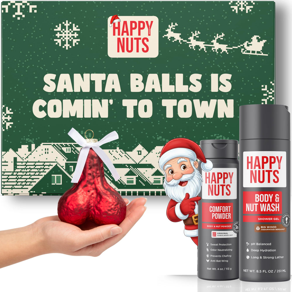 Happy Nuts Comfort Powder tub for chafing prevention and all-day dry comfort
