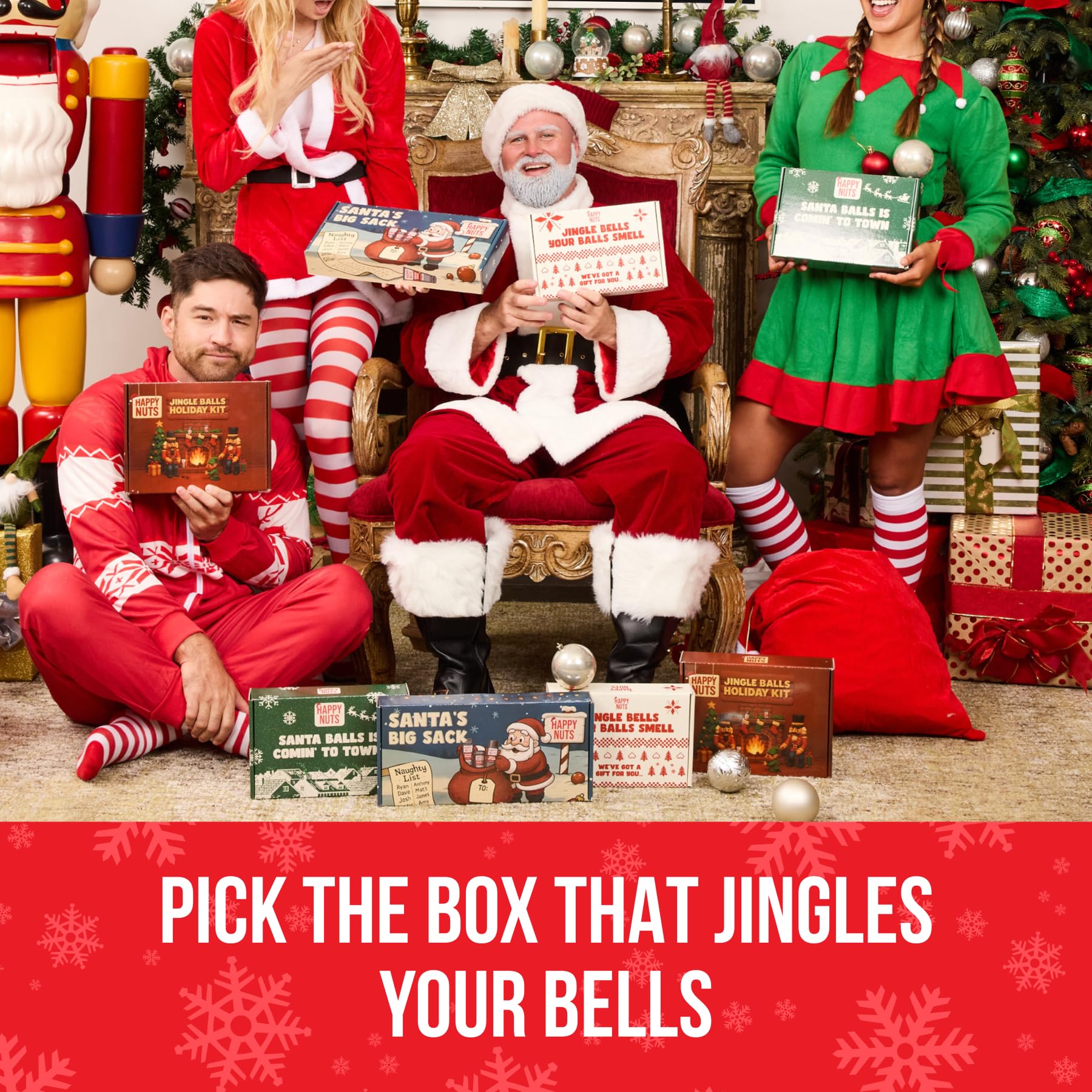 Happy Nuts Holiday Gift Exchange moment with laughter and appreciation.