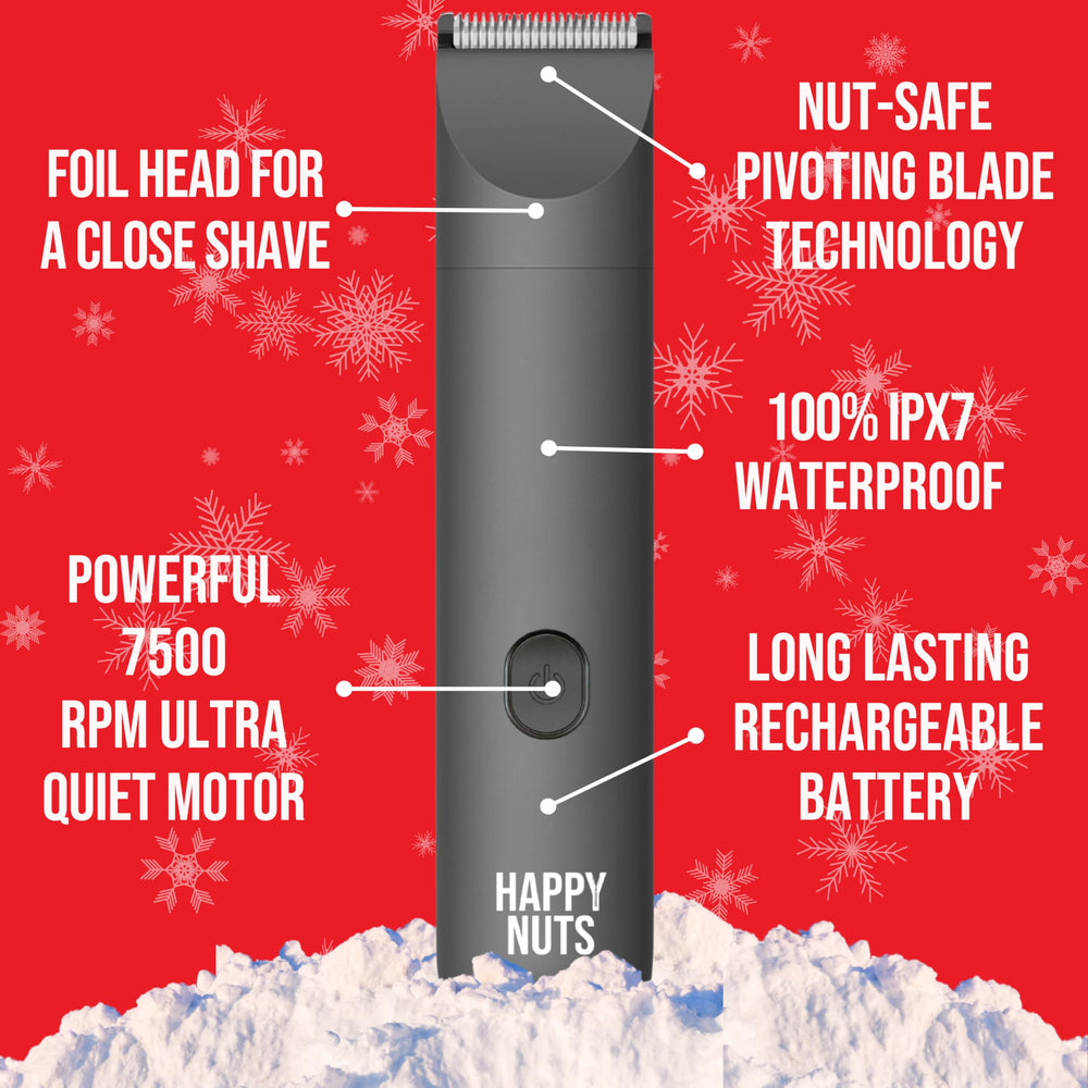 HAPPY NUTS Lumberjack 2.0 full-body grooming with ComfortEdge blades.