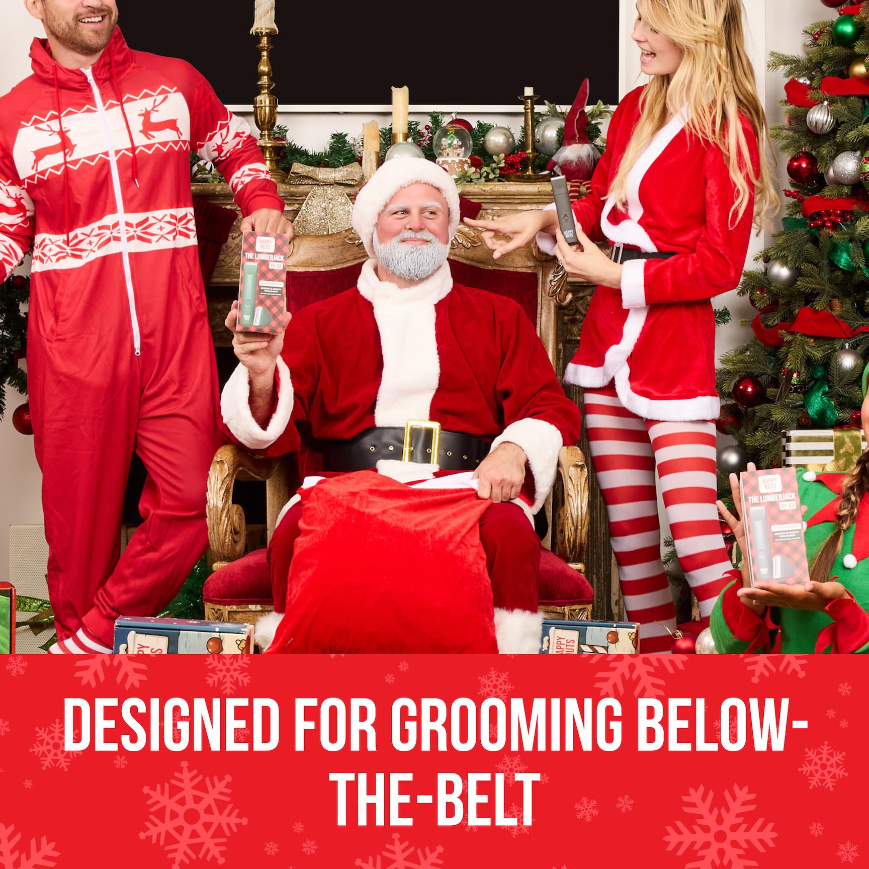Happy Nuts Lumberjack 2.0 multi-zone grooming handles body hair from head to toe.