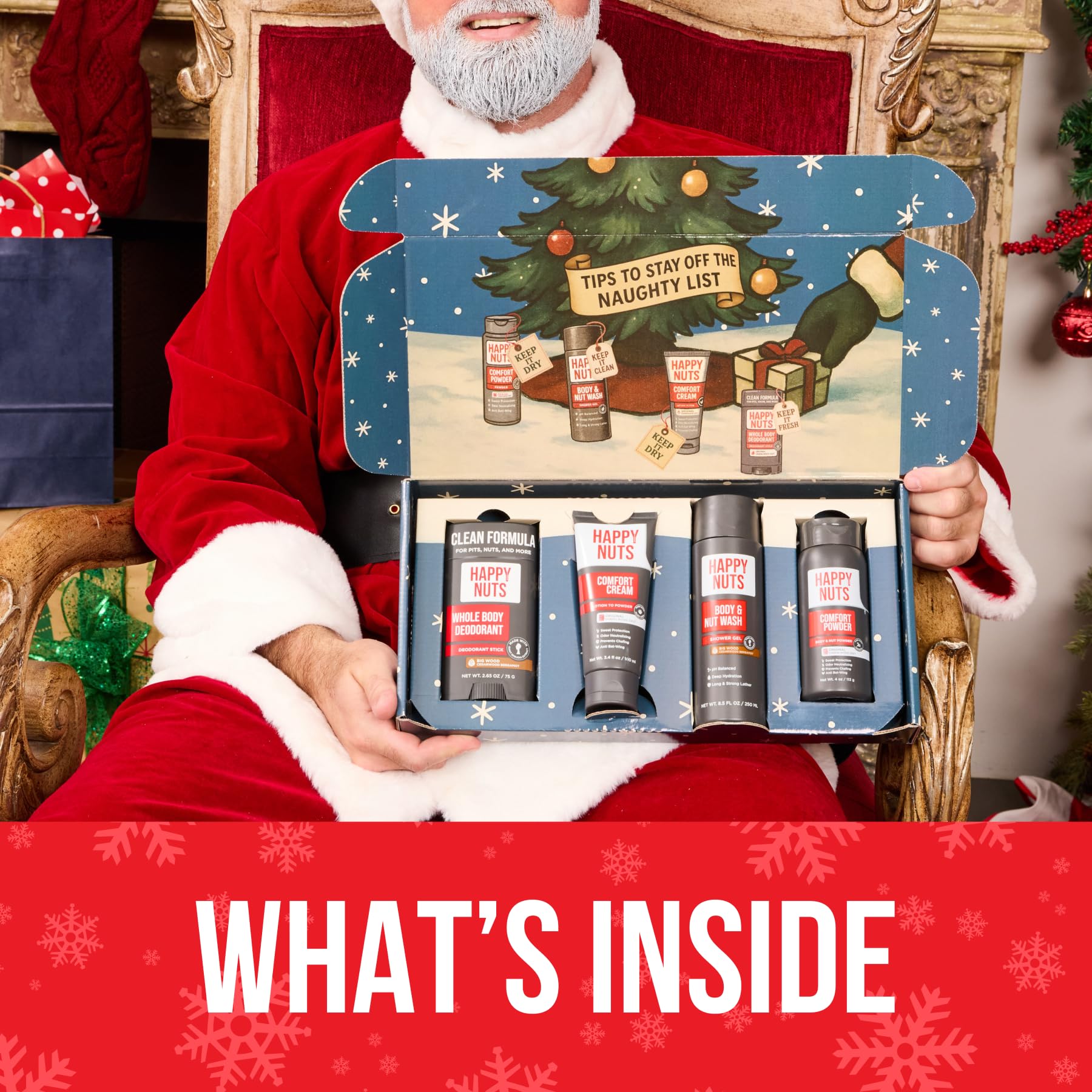 Happy Nuts Whole Body Deodorant Stick offers all-over freshness for daily wear.