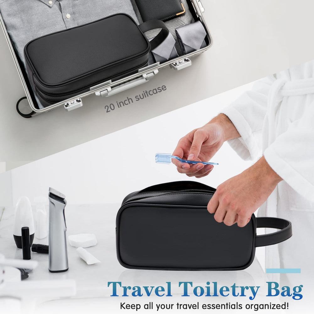 HappyDavid toiletry bag inside luggage demonstrates easy reach and organization during flights