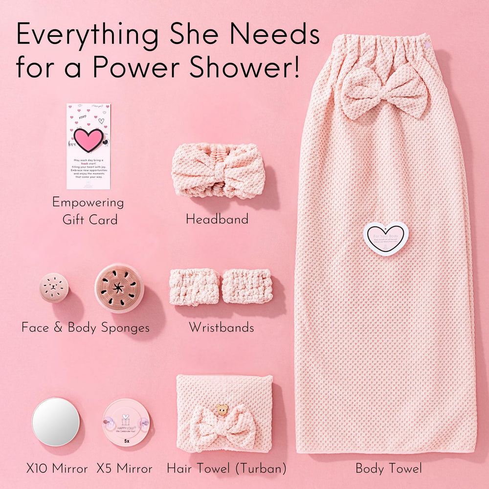 HAPPY LOLLI Body Towel provides plush softness for post-shower pampering.