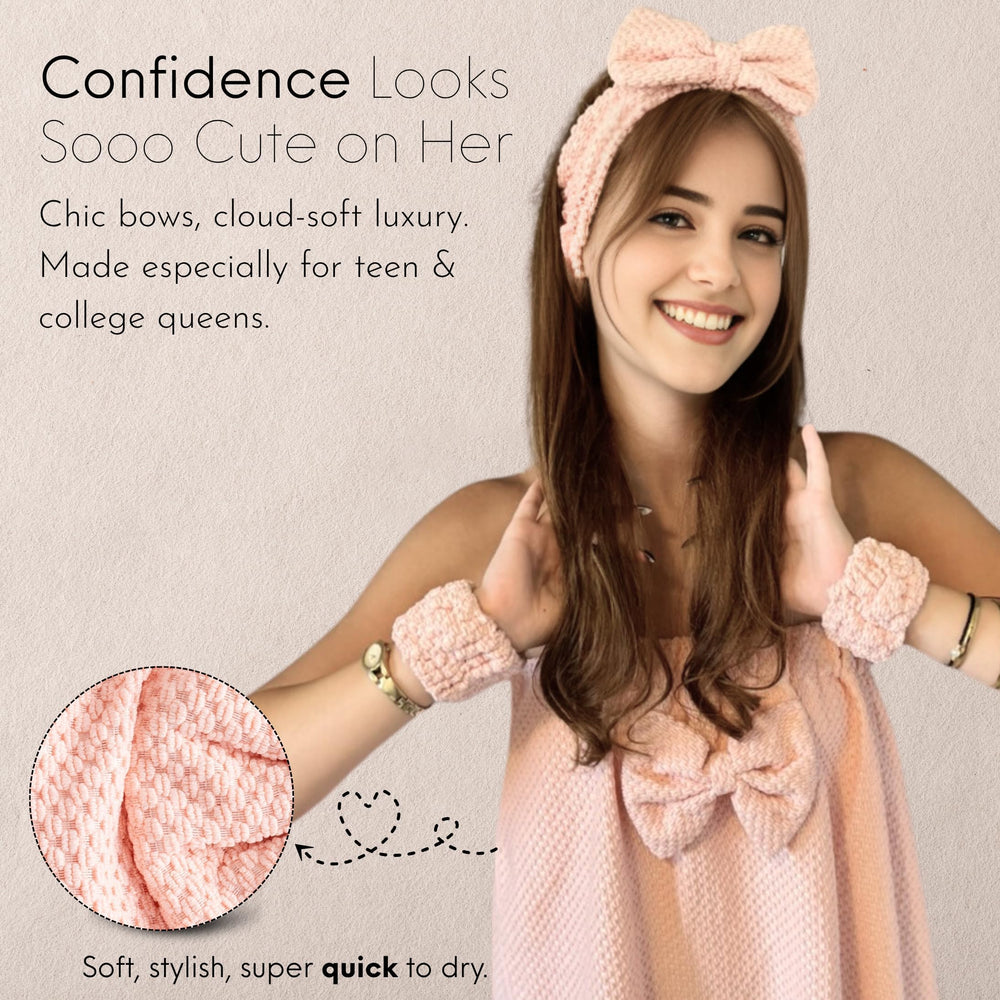 HAPPY LOLLI Hair Towel Turban helps hair dry quickly with a snug fit.