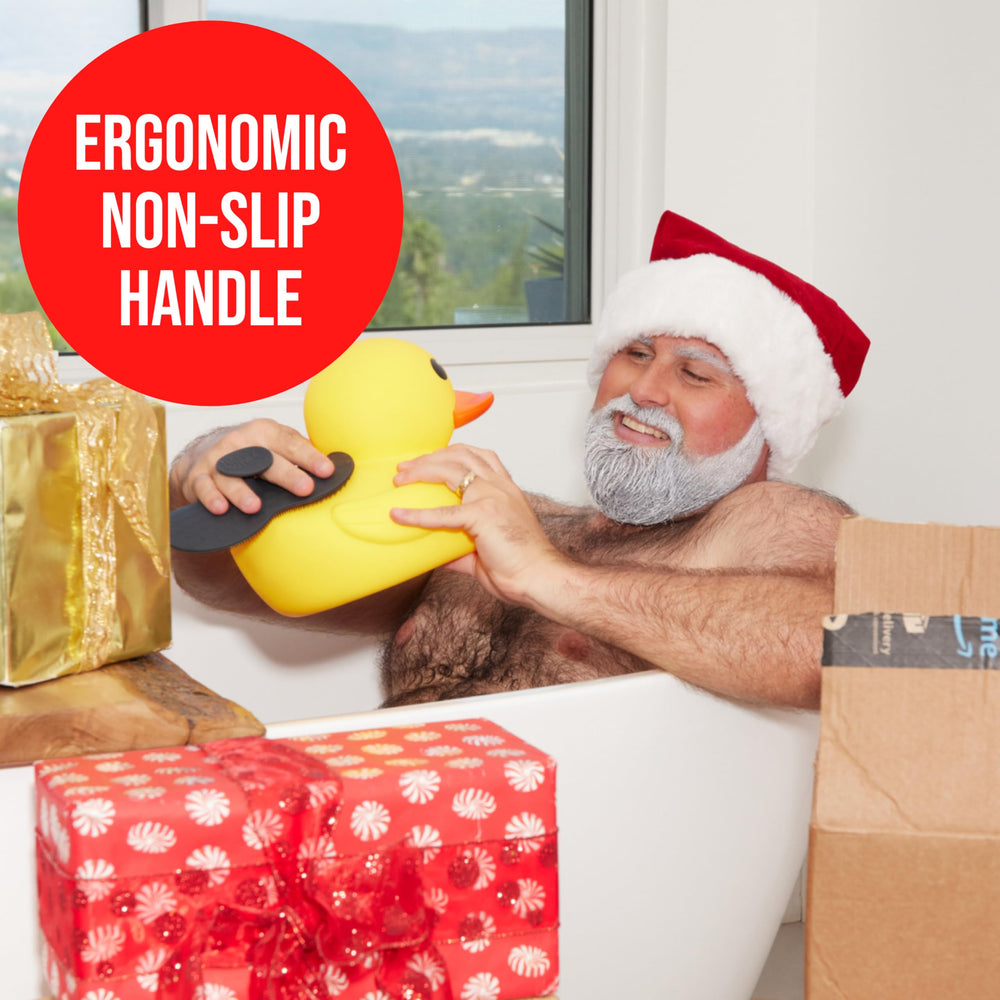 HAPPY NUTS silicone body scrubber durable design built to last in bathrooms.