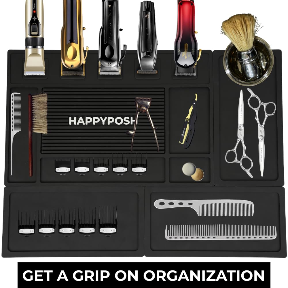 HAPPYPOSH durable barber mat withstands daily professional use