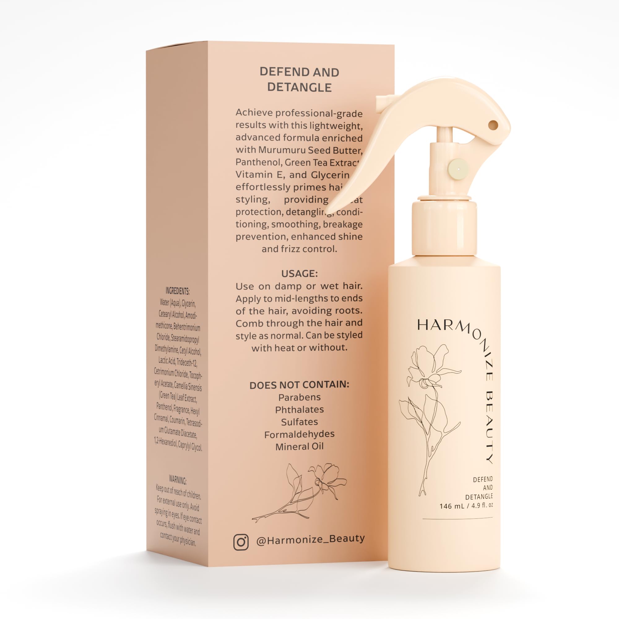 Harmonize Beauty hair aftercare reveals hydrated, shiny finish.