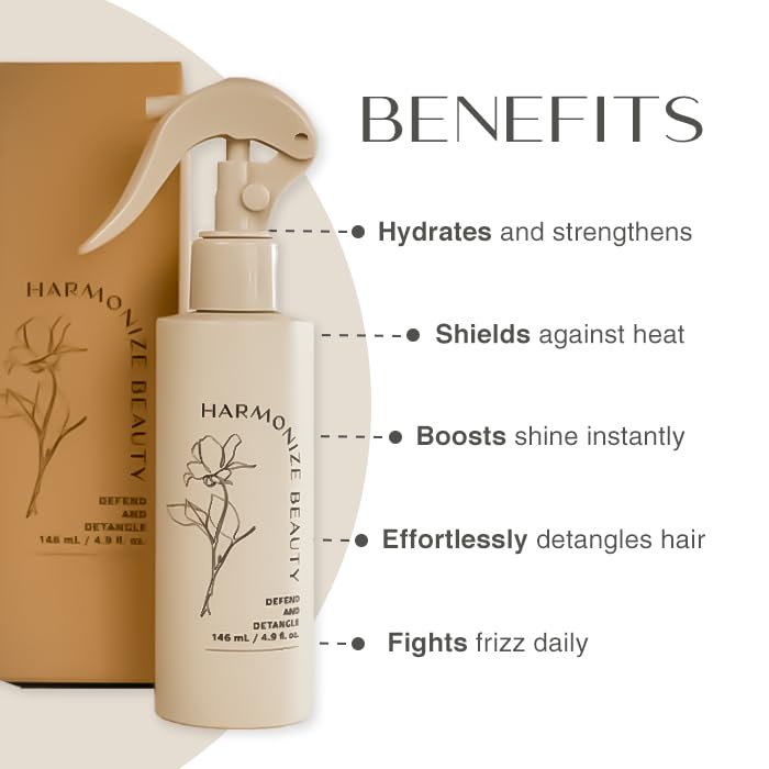 Harmonize Beauty leave-in conditioner spray mist for easy detangling across hair types.