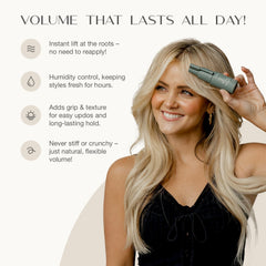 Harmonize Beauty Root Texture Powder dusting at roots to boost texture