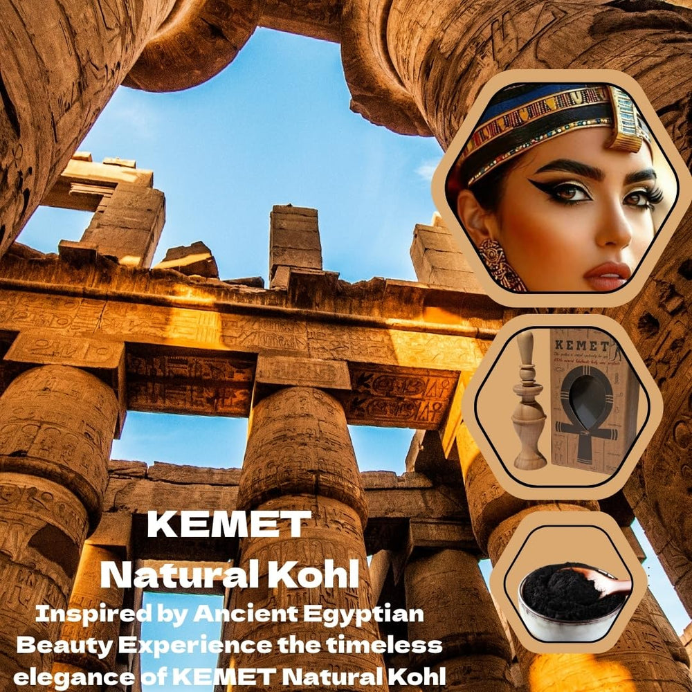 HARRAZ Kemet natural-formula on vanity conveys clean beauty.