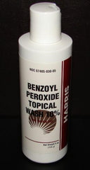 Harris Pharmaceuticals Benzoyl Peroxide 10% Acne Wash bottle demonstrates a potent cleanser for acne-prone skin.