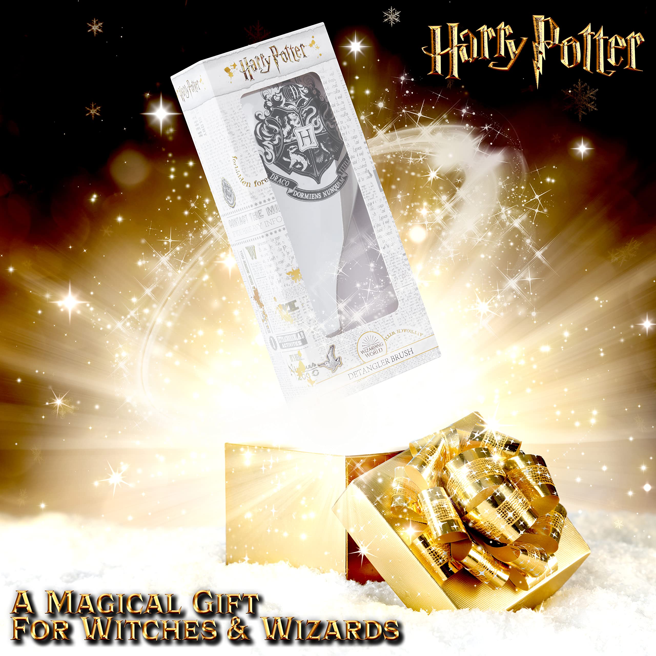 Harry Potter hair brush durable plastic withstands tough tangling sessions.