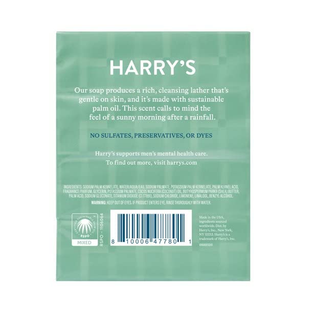 Harry's Shiso bar soap foamy lather close-up signaling deep cleansing.