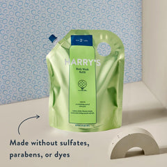 Harry's Body Wash pump with Grove scent ready to lather and cleanse.