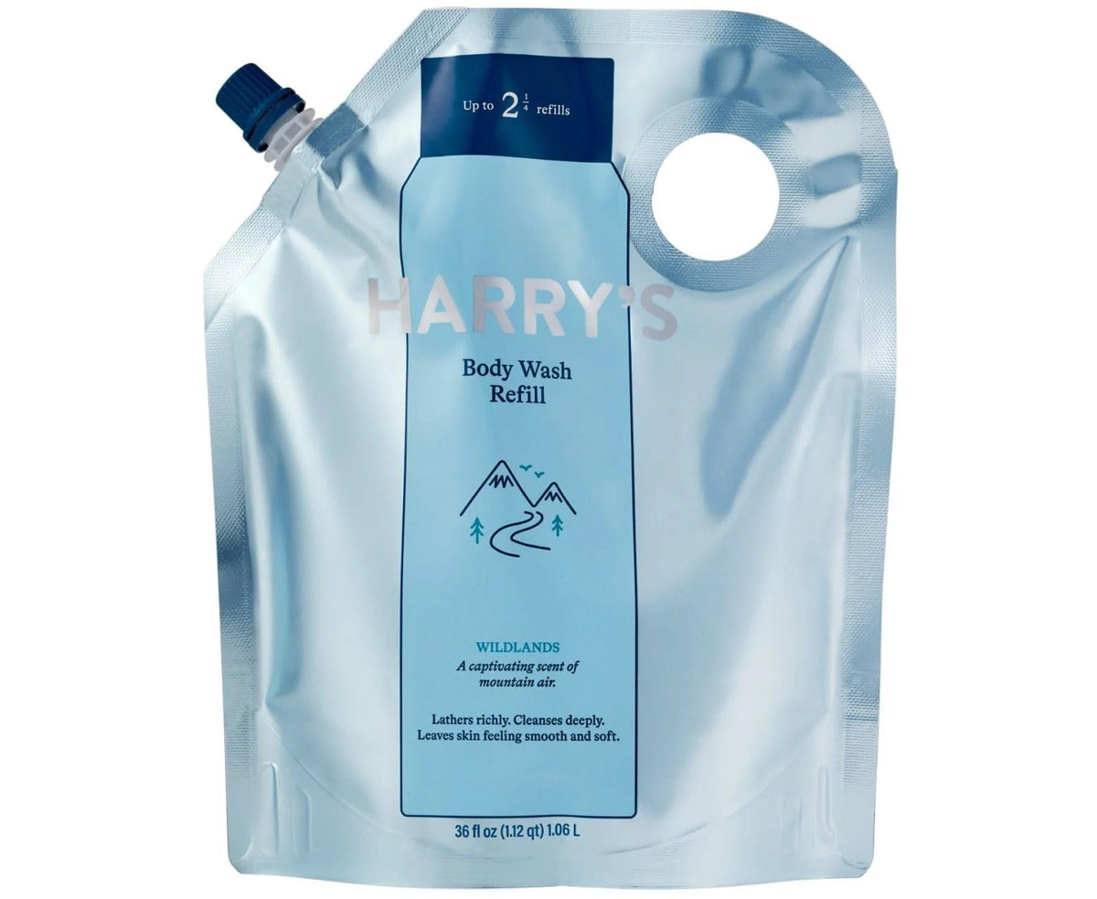 Harry's Body Wash Refill Wildlands bottle shows refill convenience for a smoother shower routine
