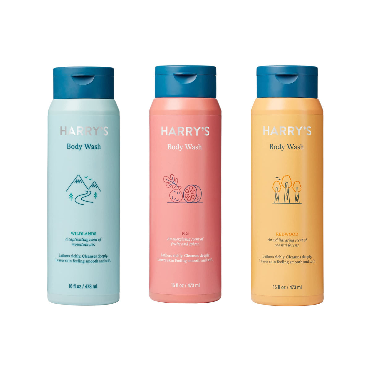 Harry's body wash fig bottle showcasing rich lather for smooth skin