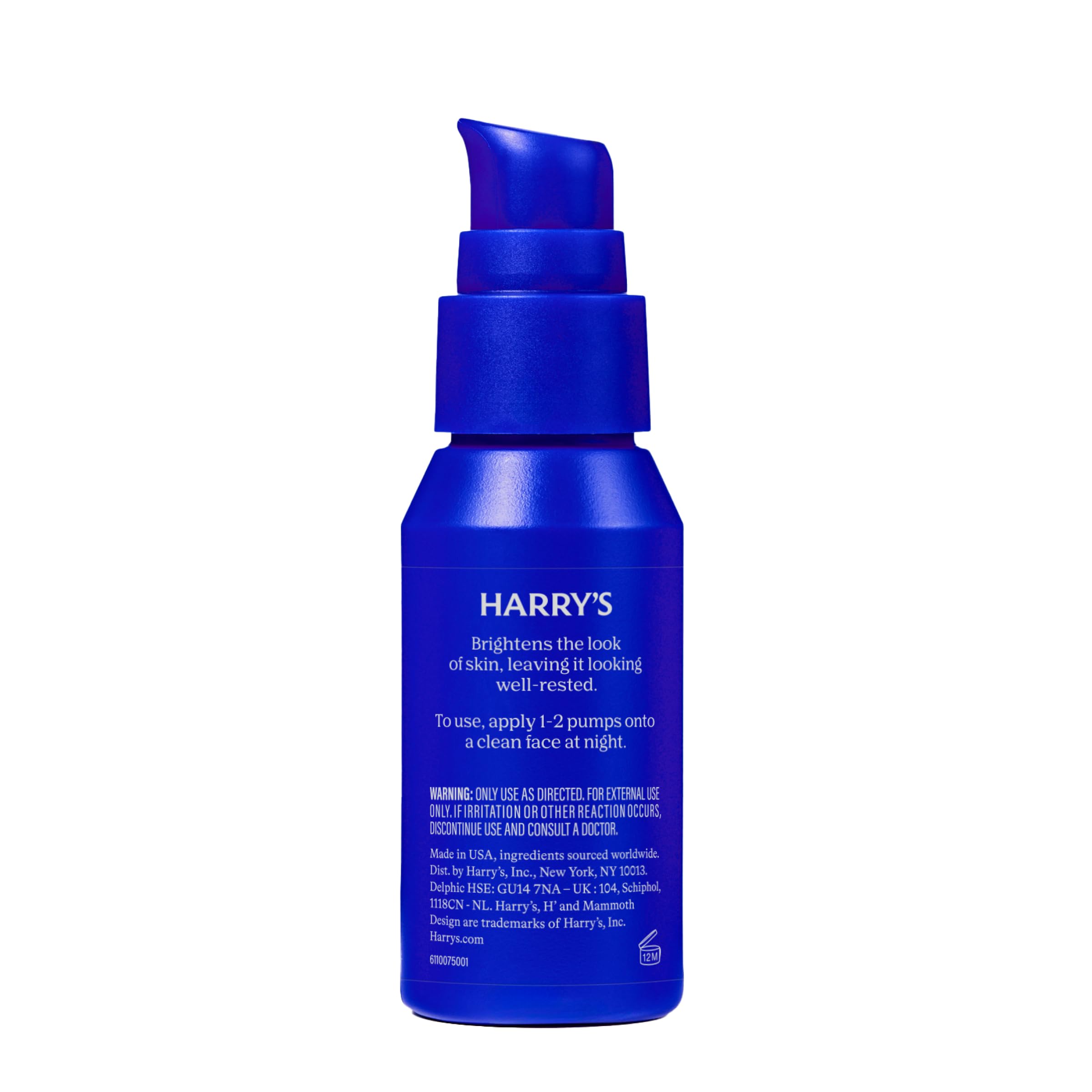 Harry's Hydrating Night Lotion on clean skin delivers lasting hydration.