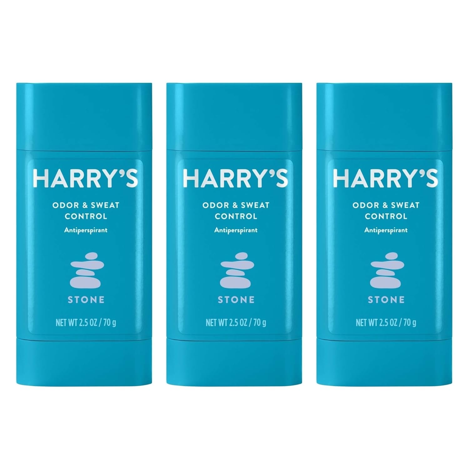 Harry's Stone-scent deodorant 3-pack ready for daily freshness.