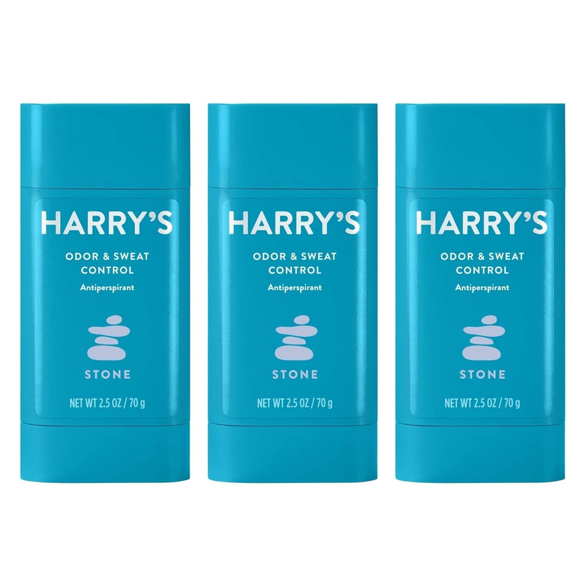 Harry's Stone-scent deodorant 3-pack ready for daily freshness.