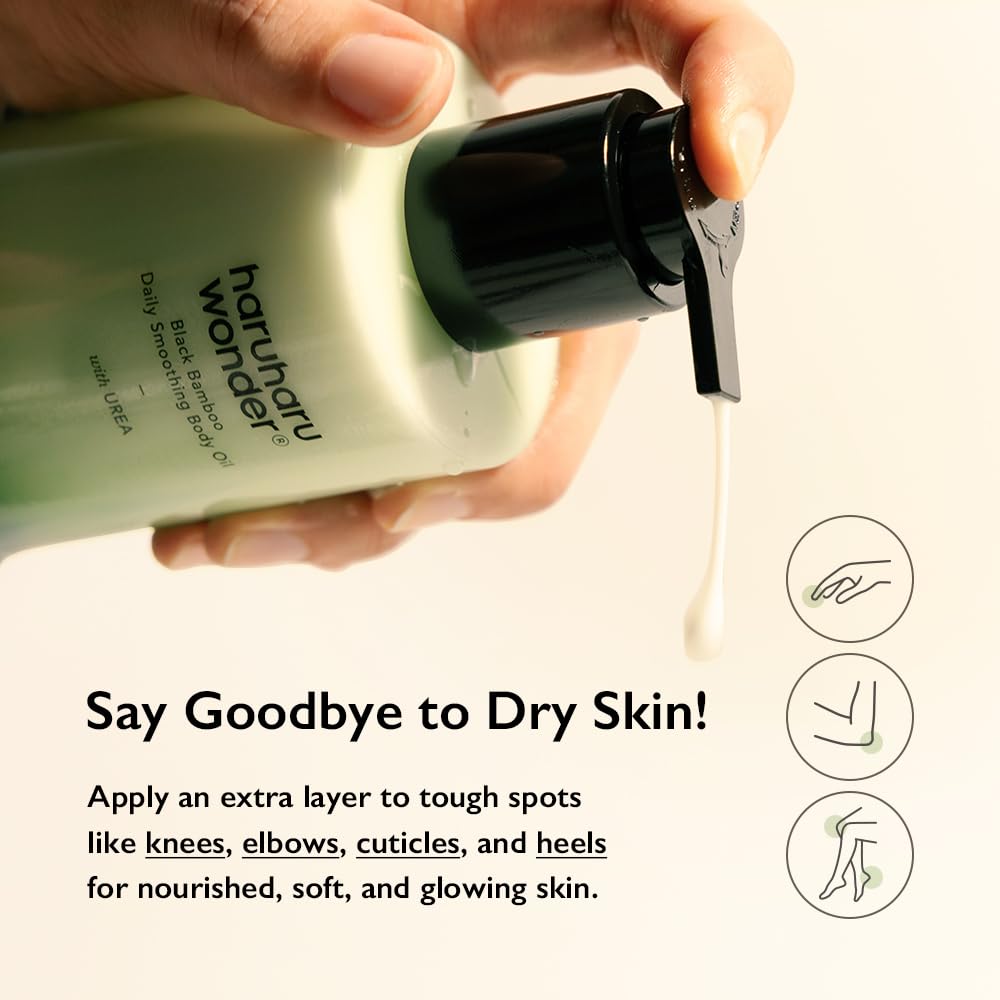 HARUHARU Wonder Black Bamboo smooth skin glow on legs or elbows.