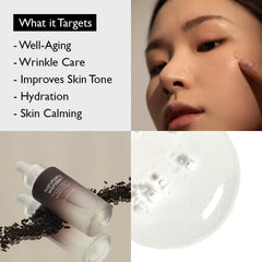 Haruharu Wonder 2GF serum drop on hand—lightweight hydration and quick absorption.