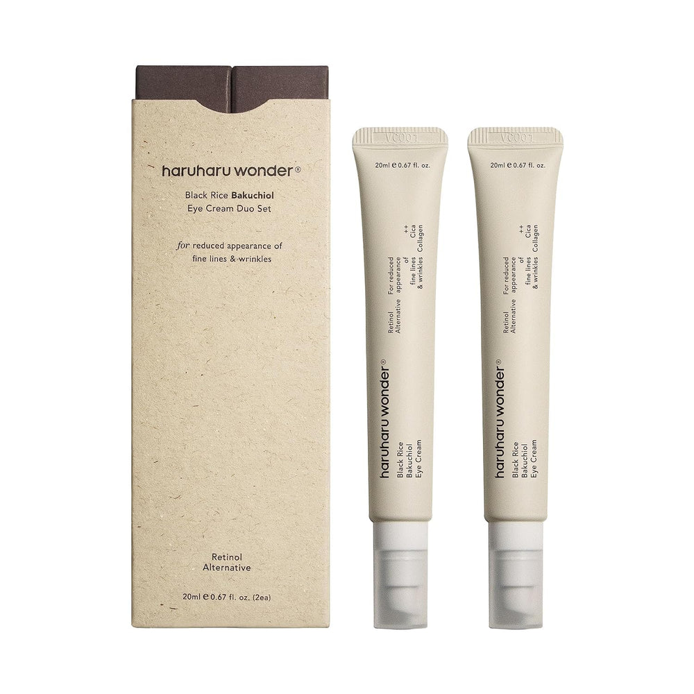 HARUHARU Wonder Black Rice Bakuchiol Eye Cream jar close-up for hydration