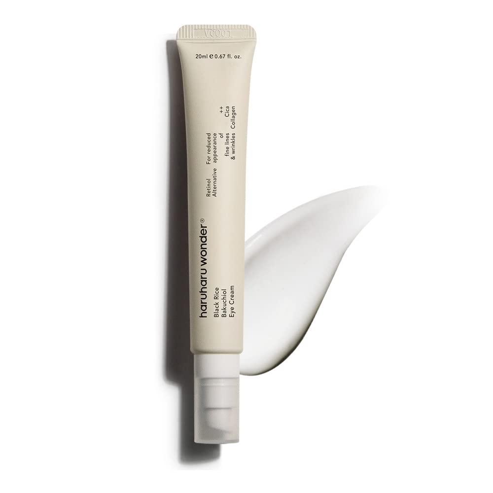 Haruharu Wonder Black Rice Bakuchiol Eye Cream tube for smooth under-eye hydration.