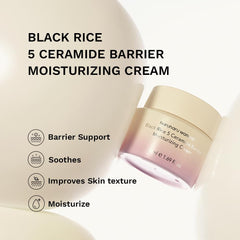 HARUHARU Wonder Black Rice ceramide jar close-up showing creamy texture.
