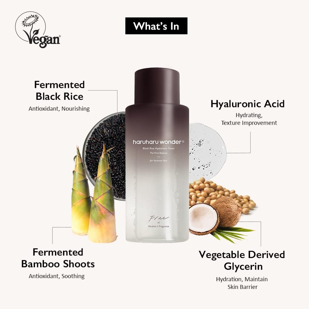 HARUHARU Wonder Toner on cotton pad for fragrance-free nightly routine