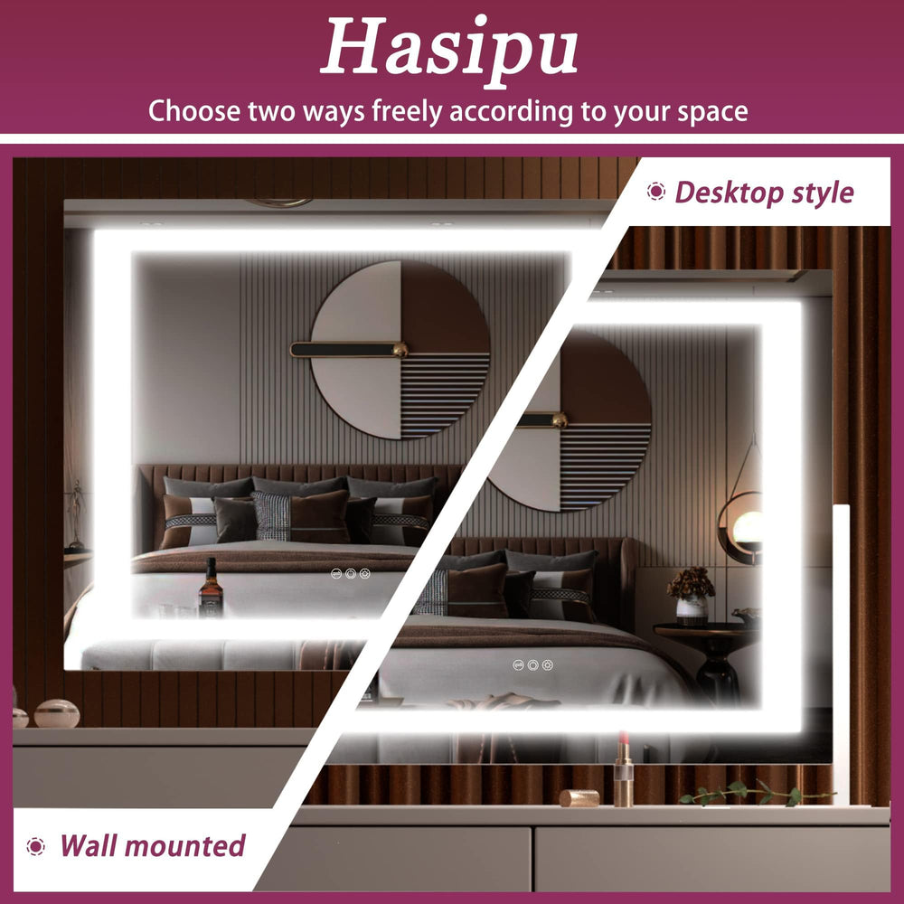 Hasipu vanity mirror 10x magnification enables precise detail for makeup