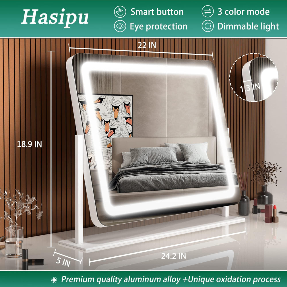 Hasipu vanity mirror with 10x magnification aids precise eye detailing.