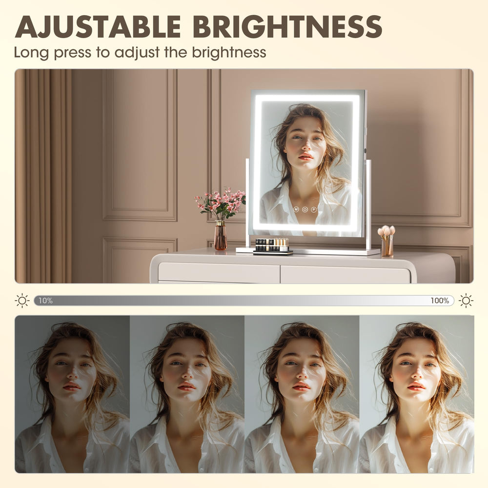 Hasipu vanity mirror offers three color modes for accurate color assessment.